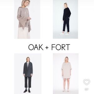 Oak + Fort ivory sweater knit loose fit crop halter top size small